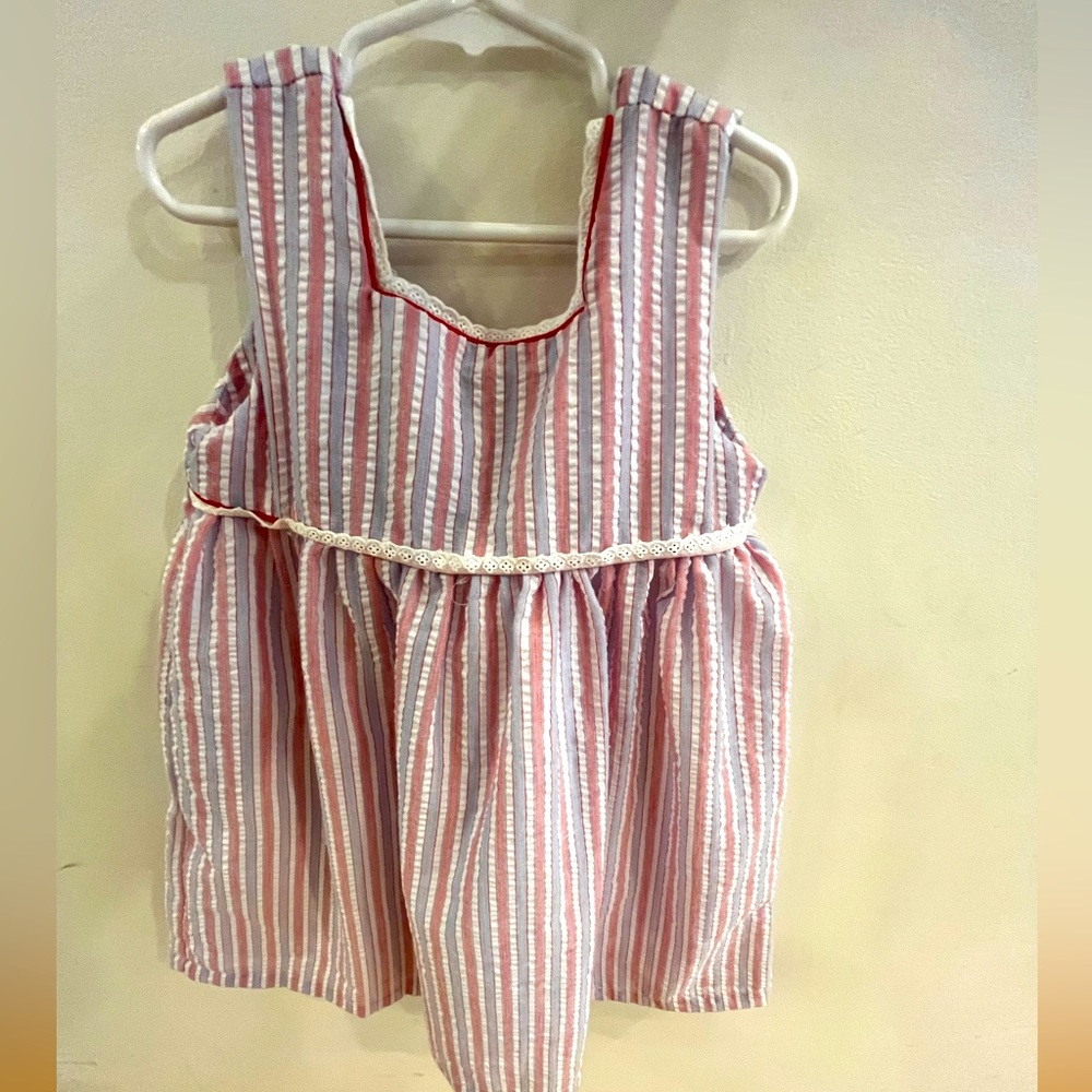 Oak apparel red white and blue festive dress, size 6 double lined